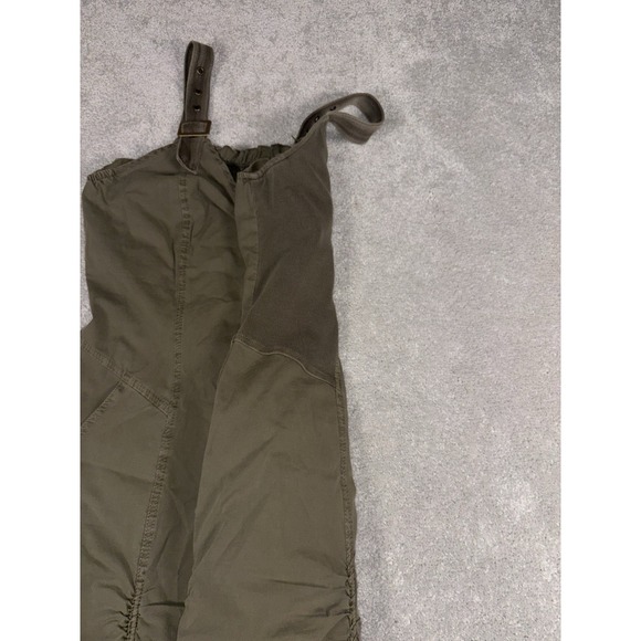 Wearables olive green ruched overall dress pockets utility chic Bubble boho S - Picture 7 of 16